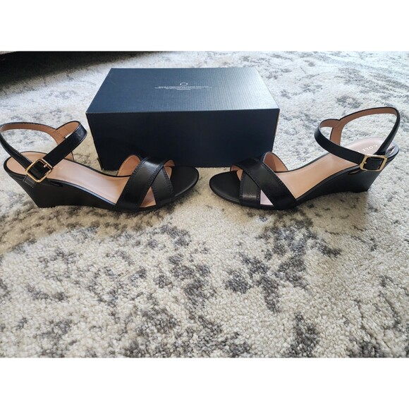 NEW Cole Haan Black Woman’s Renata  wedge sandal dress shoe - size 9.5 - Picture 2 of 8